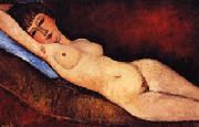 Amedeo Modigliani Reclining Nude on a Blue Cushion oil painting reproduction